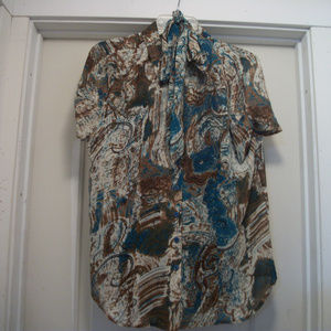 CPRETTY 1940S BRAND CAMISOLE PRINT BLOUSE LG